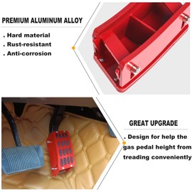 PKEDUO Red Gas Pedal Extender Cover Anti-Slip Adjustable Foot Pedal Pad Compatible with 2007-2017 Wrangler JK JKU 2/4-DOOR(NOT for 2018+ JL Models)