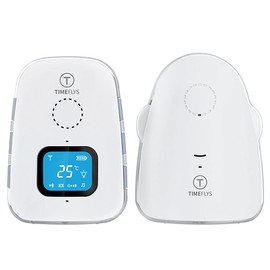 TimeFlys Audio Baby Monitor Crown Two Way Talk Long Range up to 1000 feet Vibration LCD Display Temperature Monitoring and Warning Lullabies Night Light