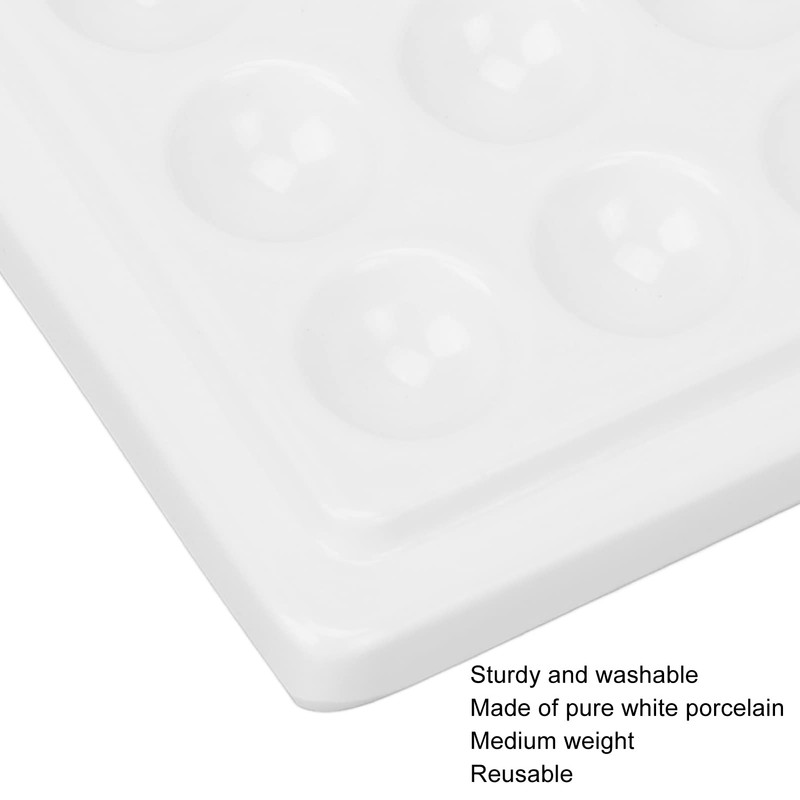 Ceramic Paint Palettes Pure Color Reusable Practical 12 Cavities Watercolor