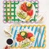 AnyDesign 60Pcs Stripe and Plaid Paper Placemats Disposable Table Mat