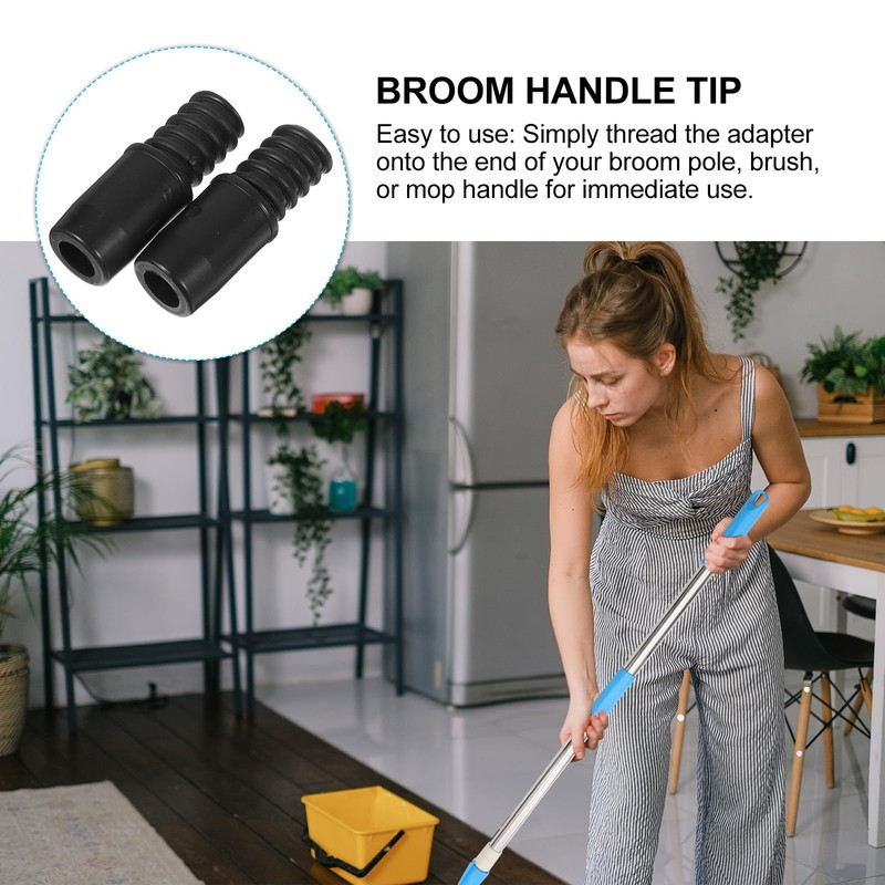 Healvian 2pcs Threaded Tip Replacement,Broom Handle Mop Replacement Handle,Sweeping Broom