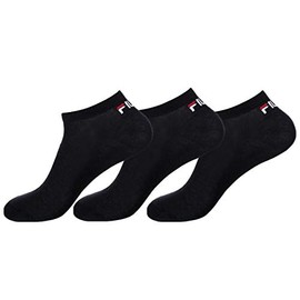 FILA Trainer Socks Pack of 6 for Men and Women (39-42, Black), black