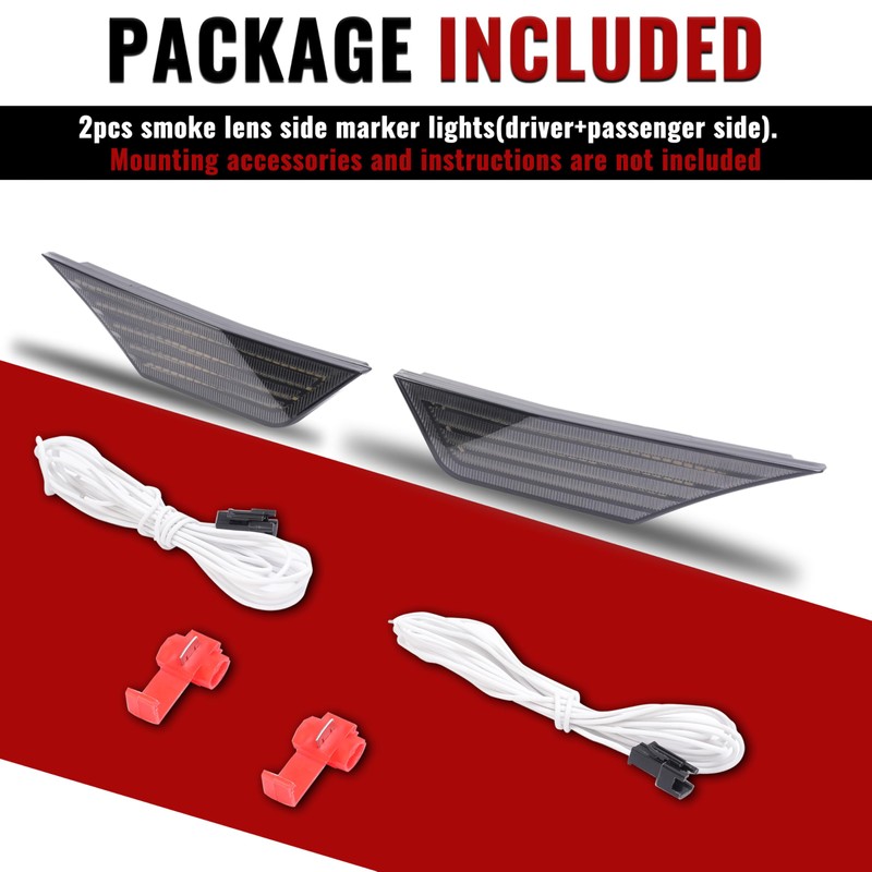 HECASA Pair LED Front Side Marker Light Compatible with 2016-2021