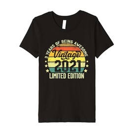 Kids 03 Year Old Gifts Vintage 2021 Limited Edition 3rd Birthday Premium T-Shirt