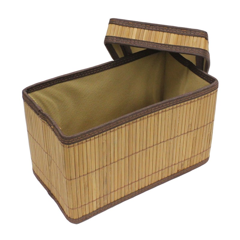 Seta Direct, Brown Natural Bamboo Storage Organization Box with Lid