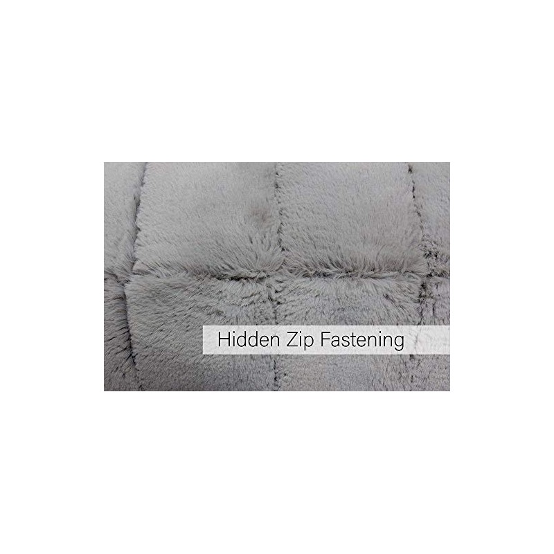Empress Square Cushion Cover - Grey - Super Soft Faux