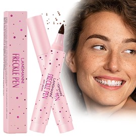 Freckle Pen, Fake Freckles Makeup Pen - Natural Lifelike Freckle Pen, Waterproof Longlasting Soft Dot Sopt Freckle Tint Stamp for Effortless Sun-kissed Makeup (Dark brown)