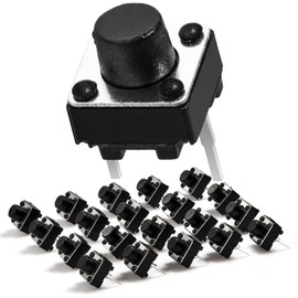 Chanzon Tact Switch Tactile Push Button Micro Momentary Switch 6x6 mm x 6mm 2 pin 20 pcs Pushbutton Switches Breadboard Electronic Circuit Arduino PCB Dip Touch Switch Mini Buttons Electronics Board