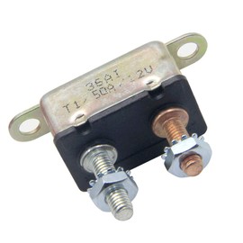 RKURCK 12V 50 Amps Circuit Breaker Automatic Reset for Automotive RV Marine Boat with Protective Red Boot Cover (50A)