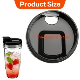 2Pcs Lids for Ninja Blender 18/24/32oz Cups, 3.35" Inner Diameter