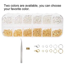 Herramientas Bisuteria De Acero Para Collares Kit De Fabricación Anillo De Salto Cierre Pinza Y Argolla 1 Caja Anillos De Salto De Aleación Diy Kit De Fabricación De Joyas (No Equipado Con Alicates)