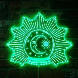 ADVPRO Crystal Ball Moon Star Pyschic RGB Dynamic Glam LED Sign - Cut-to-Edge Shape - Smart 3D Wall Decoration - Multicolor Dynamic Lighting st06s22-fnd-i0201-c