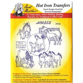 Horses Aunt Martha's Hot Iron Embroidery Transfer