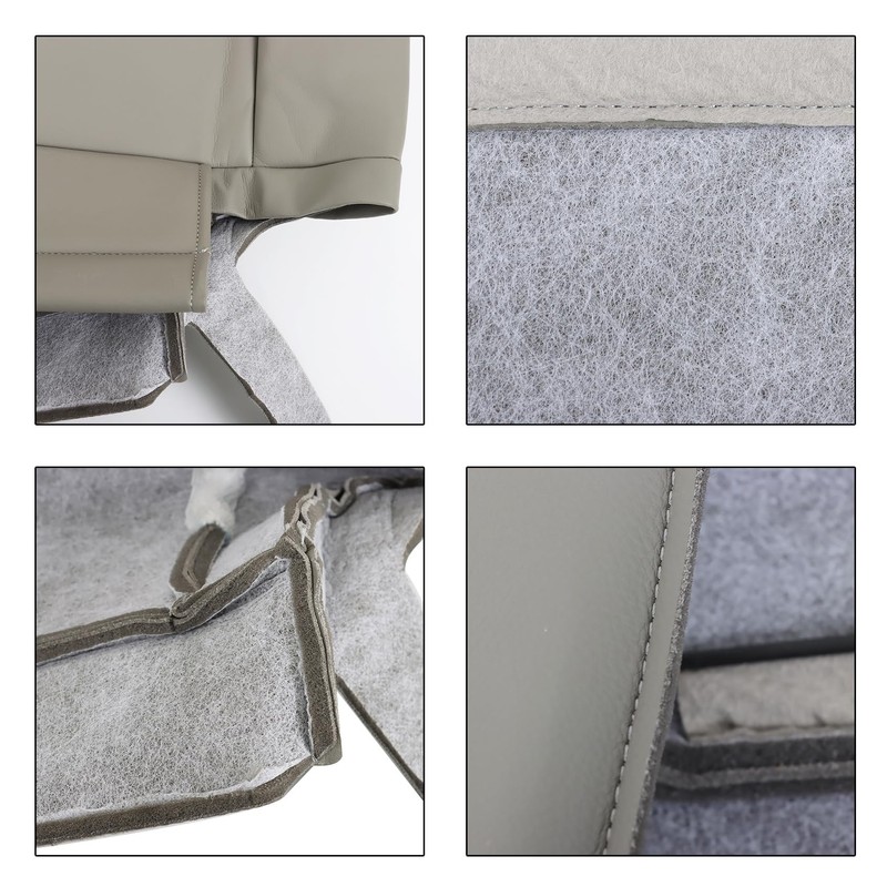 ANTUKO Leather Seat Cover Gray Driver Passenger Bottom Top Replacement