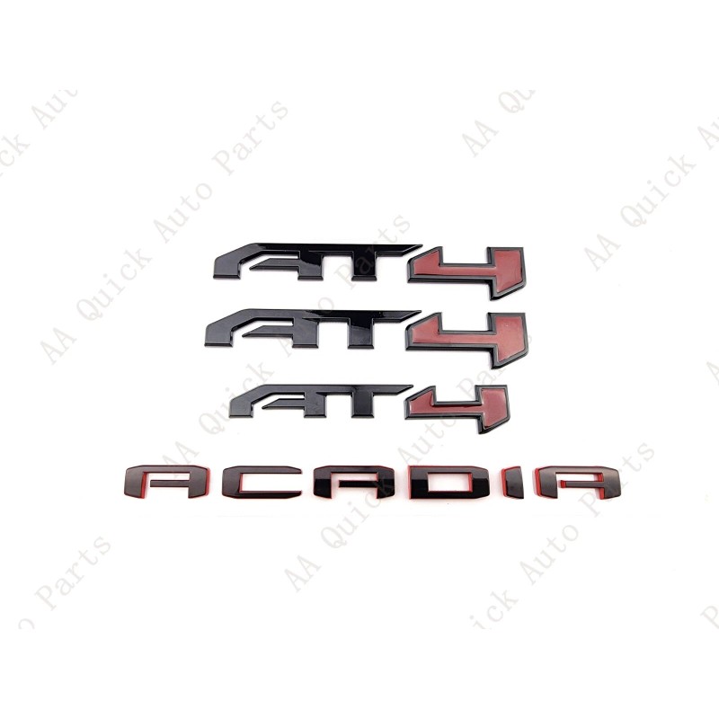 GMC 4PC Gloss Black Red Door Rear Tailgate AT4 Acadia