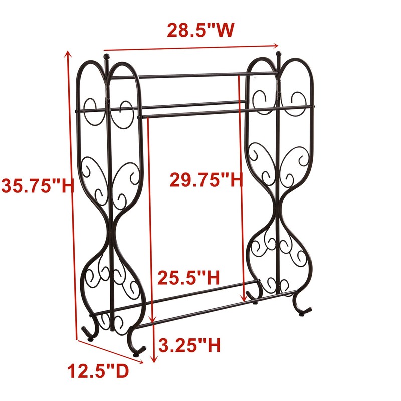 KB Designs - Freestanding Metal 3 Tier Towel Rack Stand