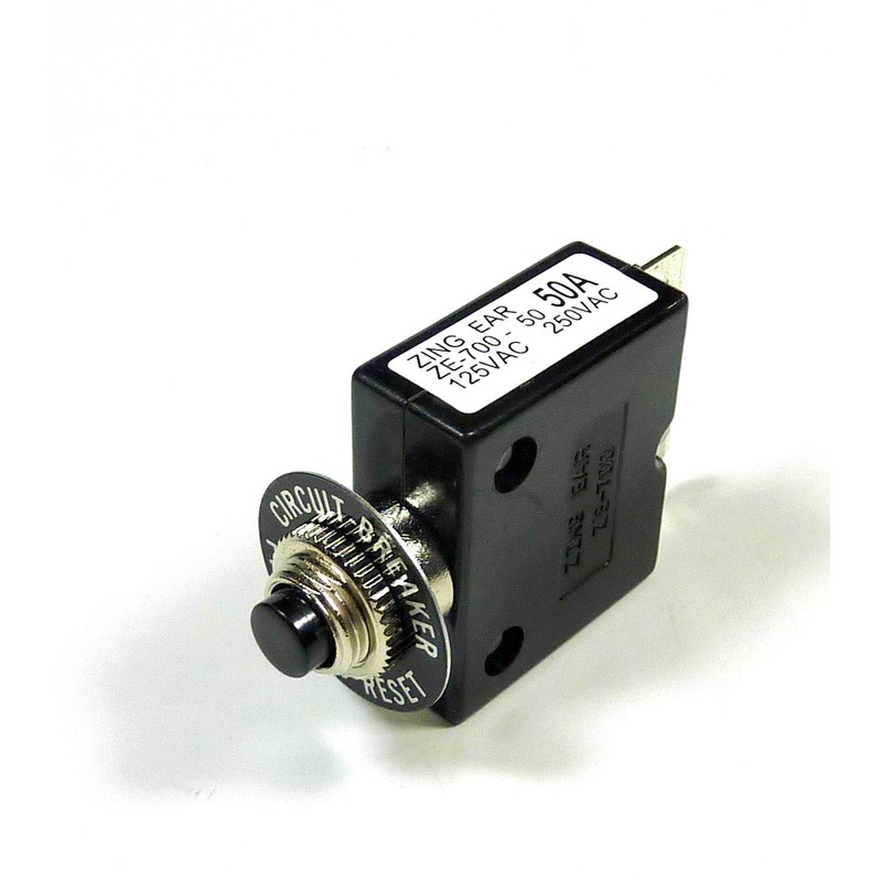 Philmore 50A Push Button Manual Reset Thermal Circuit Breaker 50V