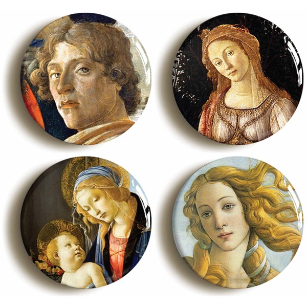 SANDRO BOTTICELLI BADGE BUTTON PIN SET (Size is 1inch/25mm diameter)