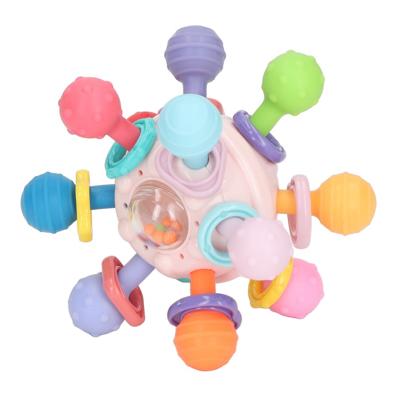 Baby Sensory Teething Toy Grasping Activities Bright Colors Silicone Soothes