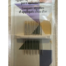 Clover Gold Eye Hand Sewing Needles Size 9 12pcs Per Pack Gold Reduce Static