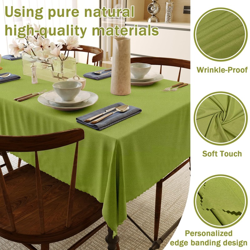 HX&OD Rectangular Tablecloth Cationic Fabric Waterproof Stain Resistant Wrinkle-Resistant for