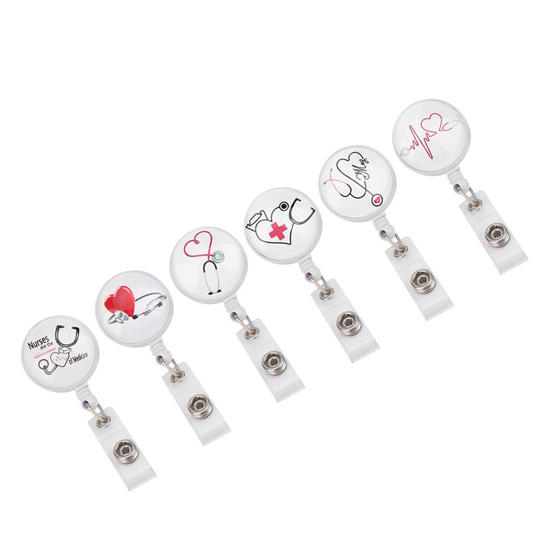 Retractable Badge Reel Clip Portable Nurse ID Name Card Badge