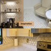 Diflart Peel and Stick Kitchen Backsplash Tiles Gold and White