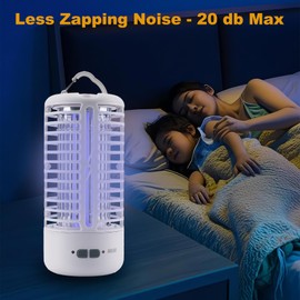 2025 Upgraded Rechargeable Bug Zapper Indoor Outdoor, 3000V Electric Mosquito Zapper 3 in 1 Portable & Wireless with 4000mAh Battery & UV Light, IPX4 Waterproof, for Patio, Backyard, Home(White)