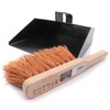 COTTAM Heavy Duty Metal Dustpan (Black) With Handle & Soft