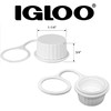 Igloo Tethered Drain Plug Caps, White, Small (20049)