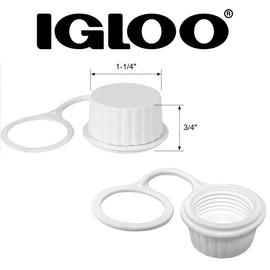 Igloo Tethered Drain Plug Caps, White, Small (20049)