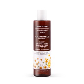 Biofresh cosmetics Via Natural Bio-Kamille shampoo mit 10 Bio-Öle für Haare - herren & damen, Normales bis trockenes Haar, haarpflege, Tägliches revitalisierendes Shampoo, sulfatfrei, vegan 250ml