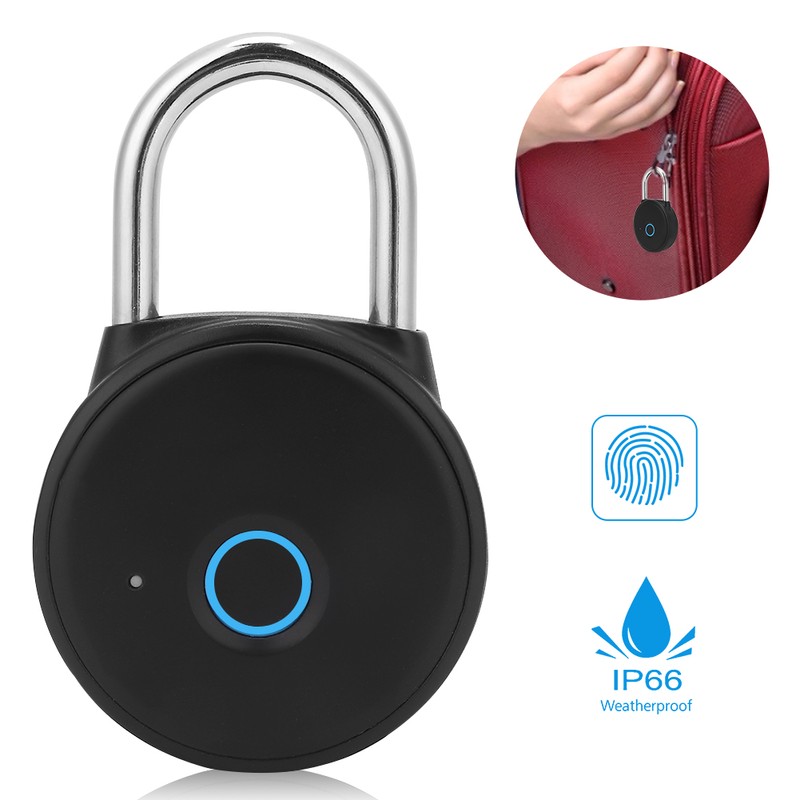W08 Smart Fingerprint Padlock USB Rechargeable Security Lock IP65 Waterproof