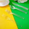 Liacere 360PCS Heavy Duty Clear Plastic Silverware, 150 Forks, 150
