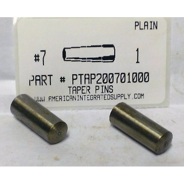 AMERICANINTEGRATEDSUPPLY.COM #7X1" TAPER PINS STEEL PLAIN .409" LARGE END DIAMETER