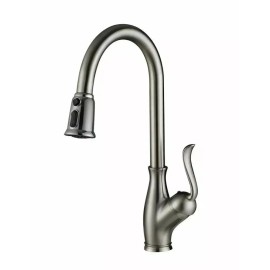 Oakland Single Handle Pull Down Kitchen Faucet NSF Brushed Nickel PVD KSK1114-BN