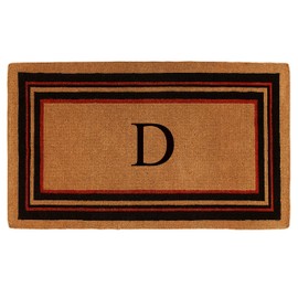 Calloway Mills 180061830D Esquire Monogram Doormat, Extra-Thick 18" x 30" x 1.50", Natural/Black/Red (Letter D)