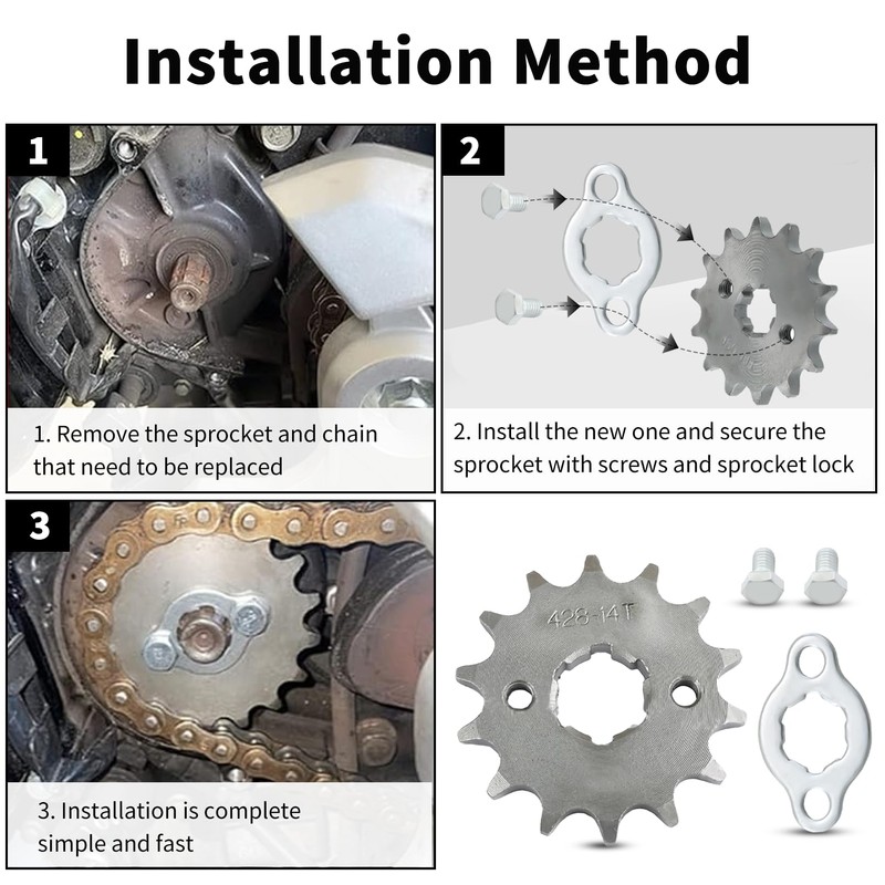 Mtanlo 428-14T Front Sprocket 17mm Teeth Motorcycle Engine Sprocket Chain