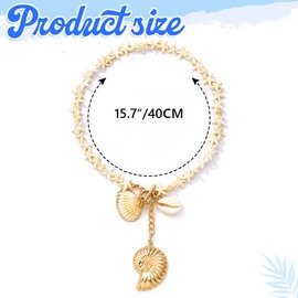 Handcess Boho Starfish Necklaces Gold Shell Pendant Necklace Star Necklace Chain for Women