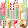 Jingmore 120 Set 16oz Summer Fruits Paper Coffee Cups with