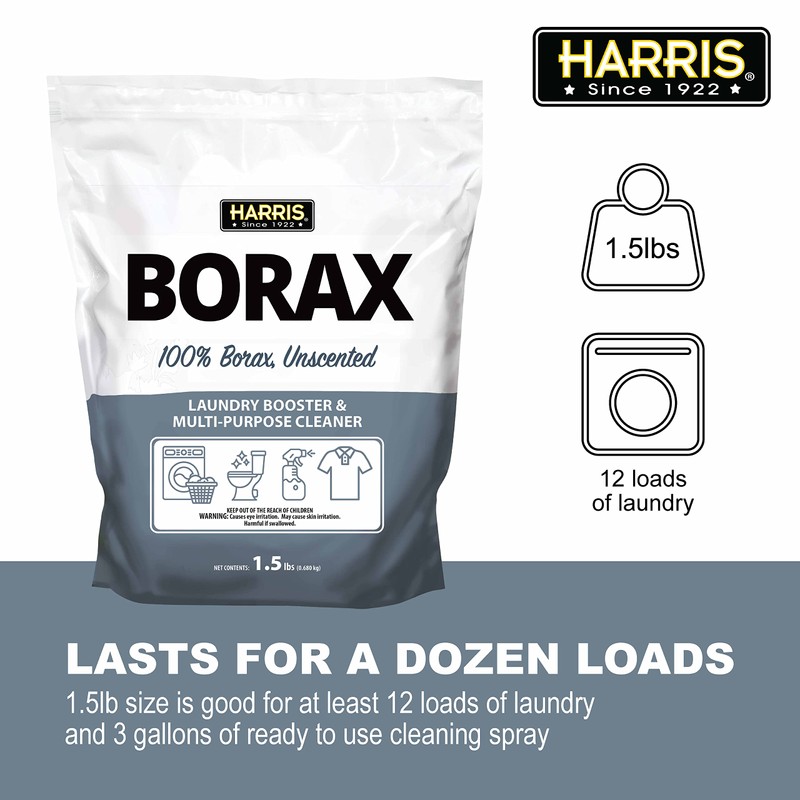 Harris Borax Powder Hard Water Laundry Booster and Multi-Purpose Cleaner,