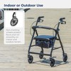 Drive Medical R726BK Foldable Rollator Walker with Seat, Black