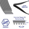 V-belt washing machine Poly-V EL1252 J5 V-ribbed belt for Bosch