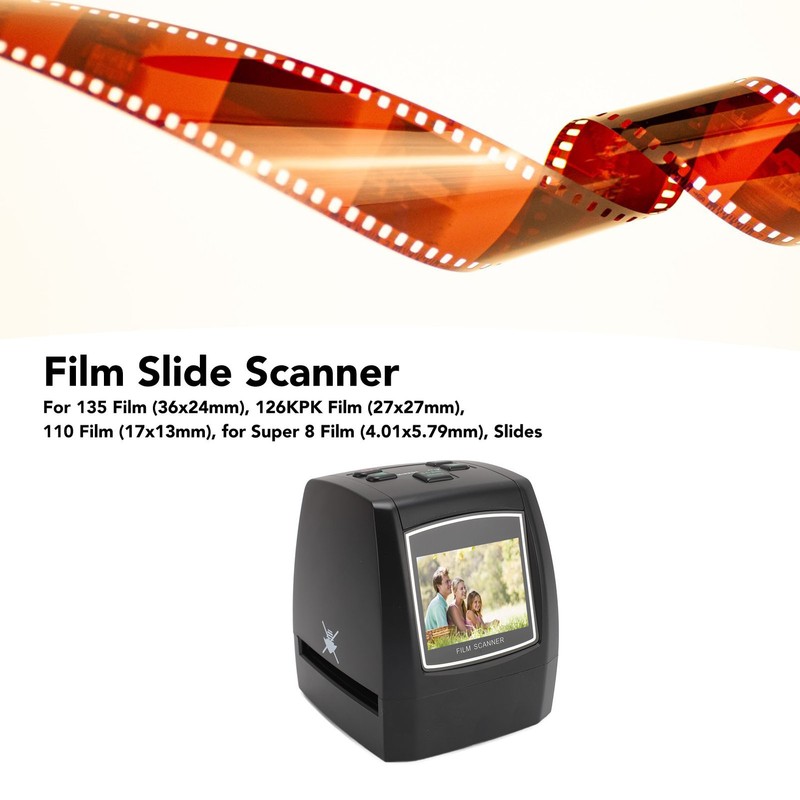 Film and Slide Scanner 22MP Interpolation 2.4 Inch LCD Screen