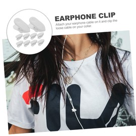 Gatuida 10pcs 360 Anti-winding Clip Rotate Earphone Clip Anti- Winding Clip Earphone Cord Clamp Clip Earphones Earpiece Wire Cable Clamp To Rotate Bracket White Wire