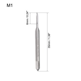 uxcell Metric Machine Tap M1 Thread 0.25 Pitch 3 Straight Flutes High Speed Steel 10pcs