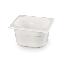 HENDI Gastronorm Container, Temperature Resistant from -40° to 110°C, Scale, Odourless and Tasteless, 1.6 L, Polycarbonate, GN 1/6, 176 x 162 x (H) 100 mm, White