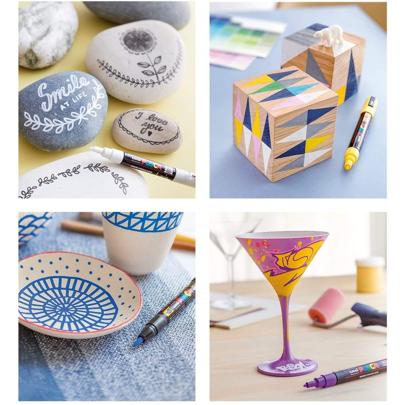 POSCA Uni-Ball Uni PC-5M Tempera Marker 15 Assorted Colours Professional