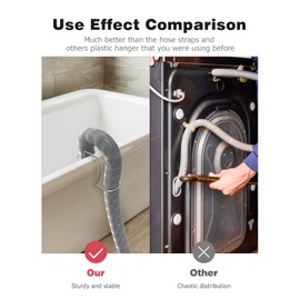 Washing Machine Drain Hose Holder, Adjustable Drain Hose Holder Clamp Hook 304 Stainless Steel Hose Guide Clip Fits All Drain Hose