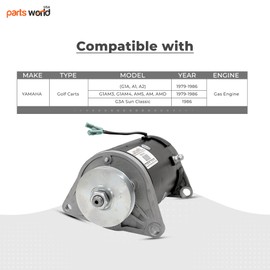 12V Starter Generator Compatible with Yamaha Golf Cart Gas Model G1A (1979-1986), G3A Sun Classic Gas(1986) J10-81100-10-00 GSB107-02,GHI0004,420-44004,420-44009,15424,72-25-15424 | 1 Year Warranty